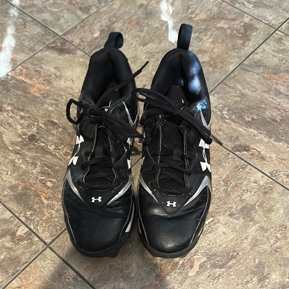 Under Armour Black and White Cleats